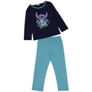 Pyjama long manches longues jersey stitch MARINE/TURQUOISE STITCH 10 ANS