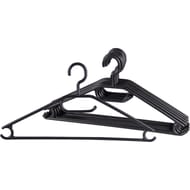 Plastique cintre crochet tournant noir x10