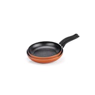 Lot de 2 poeles 24/28cm orange