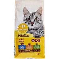 Carrefour companino croquettes pour chat adulte au poisson, aux carottes & aux pois - 2kg