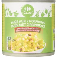 Carrefour classic' maïs aux 2 poivrons sans sucres ajoutés 270g