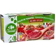 Carrefour classic' pulpe de tomates x3 - 1200g