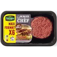Burger du chef saveur grillée 15% x6 650g Socopa