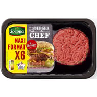 Burger du chef nature 15% x6 650g Socopa