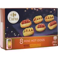 Carrefour extra 8 mini hot dogs 140g