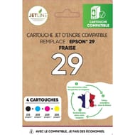 Jetline cartouche d'encre E-29 PACK (B+C+M+Y)-FRAISE
