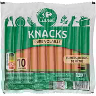 Carrefour classic knacks pur pure volaille 350g