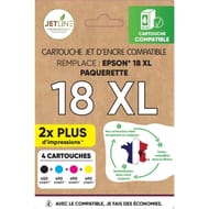 Jetline cartouche d'encre E-18 PACK XL PAQUERETTES