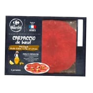 Carpaccio de boeuf huile olive citron 190gCarrefour le marché