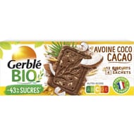 Gerblé bio biscuit avoine coco cacao bio 132g