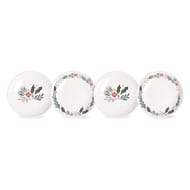 Coffret 4 assiettes mignardises forme coupe decoration noel 15cm