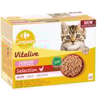 Carrefour companino pâtée pour chat junior sélection volaille 12 sachets de 100g