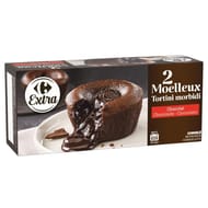 Carrefour extra 2 moelleux chocolat noir 180g