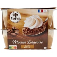 Carrefour extra mousse liégeois café 4x80g