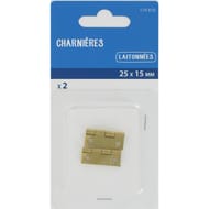 Tréfilaction charnière laitonnée 25x15mm x2