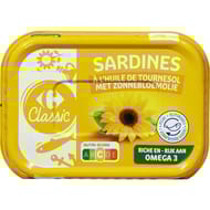 Carrefour classic' sardines à l'huile de tournesol 95g