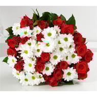 Bouquet composé aube rouge
