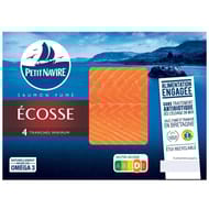 Petit navire saumon fumé Atlantique élevé en Ecosse 4 tranches minimum 120g
