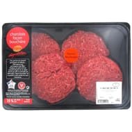 Steak haché pur boeuf Charolais façon bouchère 15% MG spécial hamburger 4x140g Cora Dégustation