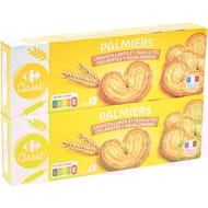 Carrefour classic' biscuits palmier feuilletés croustillants 2 paquets x 100g