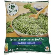 Carrefour extra épinards hachés à la crème fraîche 1kg