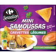 Carrefour sensation mini samoussa crevettes légumes 260g