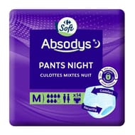 Carrefour soft culottes fuites urinaires mixtes protection totale nuit taille m absodys  x14