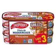 Saupiquet filets de maquereaux grillés à la mexicaine finement épicés 3x120g