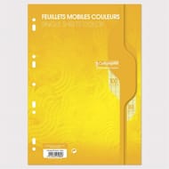 Feuilles simples perforées Jaune 21X297 100 pages seyes 80g Calli