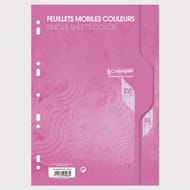 Feuilles simples perforées Rose 21X297 100 pages seyes 80g Calli
