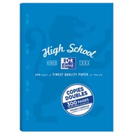 COPIES DOUBLES PERFOREES OXFORD HIGHSCHOOL 210X297 SOUS ETUI 300P 90G SEYES