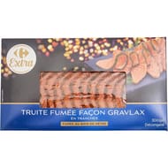 Carrefour extra truite fumée façon gravlax 300g