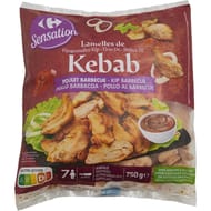 Carrefour sensation lamelles de kebab poulet barbecue 750g