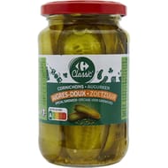 Carrefour classic' cornichons en tranches aigres-doux 180g