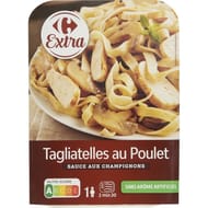 Carrefour extra tagliatelles au poulet sauce aux champignons 300g
