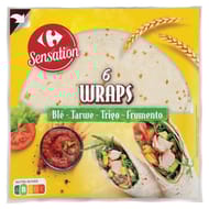 Carrefour sensation 6 wraps de blé 370g