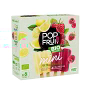 Pop Fruits 8 mini bâtonnets sorbet citron framboise bio 280g