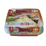 Carrefour 5 barquettes aluminium 2l