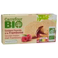 Carrefour bio biscuits fourrés framboise 186g