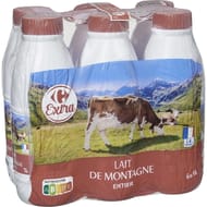 Carrefour extra lait de montagne entier 6x1l