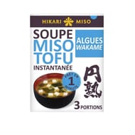 Hikari miso soupe miso tofu algues wakame 58g