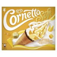 Cornetto soft glace à l'italienne mangue & chocolat blanc 4x140ml 324g