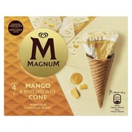Magnum cône mangue & chocolat blanc 4x90ml 260g