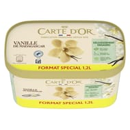 Carte d'Or bac glace vanille de Madagascar format spécial 1.2l 629g
