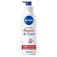 Nivea lait corps repair & care peaux sèches à très sèches flacon pompe 250ml