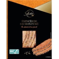 Carrefour sélection émincés de saumon fumé au sésame et au pavot 100g