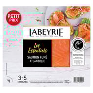 Labeyrie les essentiels saumon fumé atlantique 3-5 tranches 100g