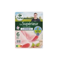 Carrefour Extra jambon cuit superieur a l'etoufféé 6 tranches 240g