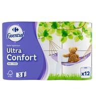 Carrefour essential papier toilette ultra confort x12