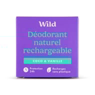 Wild recharge déodorant noix de coco & vanille 40g